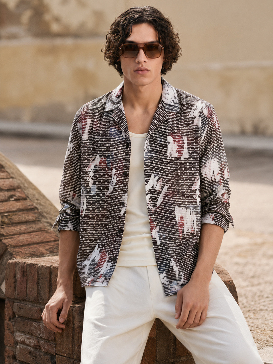 Men's Grey Relaxed Fit Solid Casual Shirt