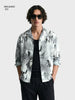 Men's Grey Relaxed Fit Printed Casual Shirt