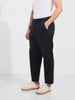 Men's Black Relaxed Fit Solid Casual Trousers