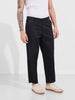 Men's Black Relaxed Fit Solid Casual Trousers