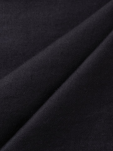 Men's Black Relaxed Fit Solid Casual Trousers