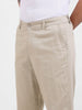 Men's Khaki Relaxed Fit Solid Casual Trousers