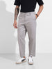 Men's Grey Relaxed Fit Solid Casual Trousers