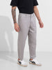 Men's Grey Relaxed Fit Solid Casual Trousers