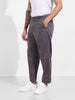 Men's Grey Relaxed Fit Solid Casual Trousers