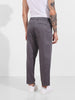 Men's Grey Relaxed Fit Solid Casual Trousers