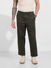 Men's Green Relaxed Fit Solid Casual Trousers