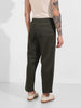 Men's Green Relaxed Fit Solid Casual Trousers