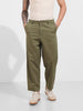 Men's Green Relaxed Fit Solid Casual Trousers