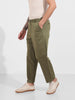 Men's Green Relaxed Fit Solid Casual Trousers
