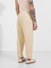 Men's Cream Relaxed Fit Solid Casual Trousers