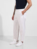 Men's White Relaxed Fit Solid Casual Trousers