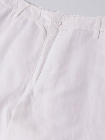 Men's White Relaxed Fit Solid Casual Trousers