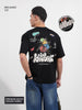 Men's Black Relaxed Fit Embroided 240 GSM Casual T-Shirt