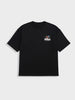 Men's Black Relaxed Fit Embroided 240 GSM Casual T-Shirt