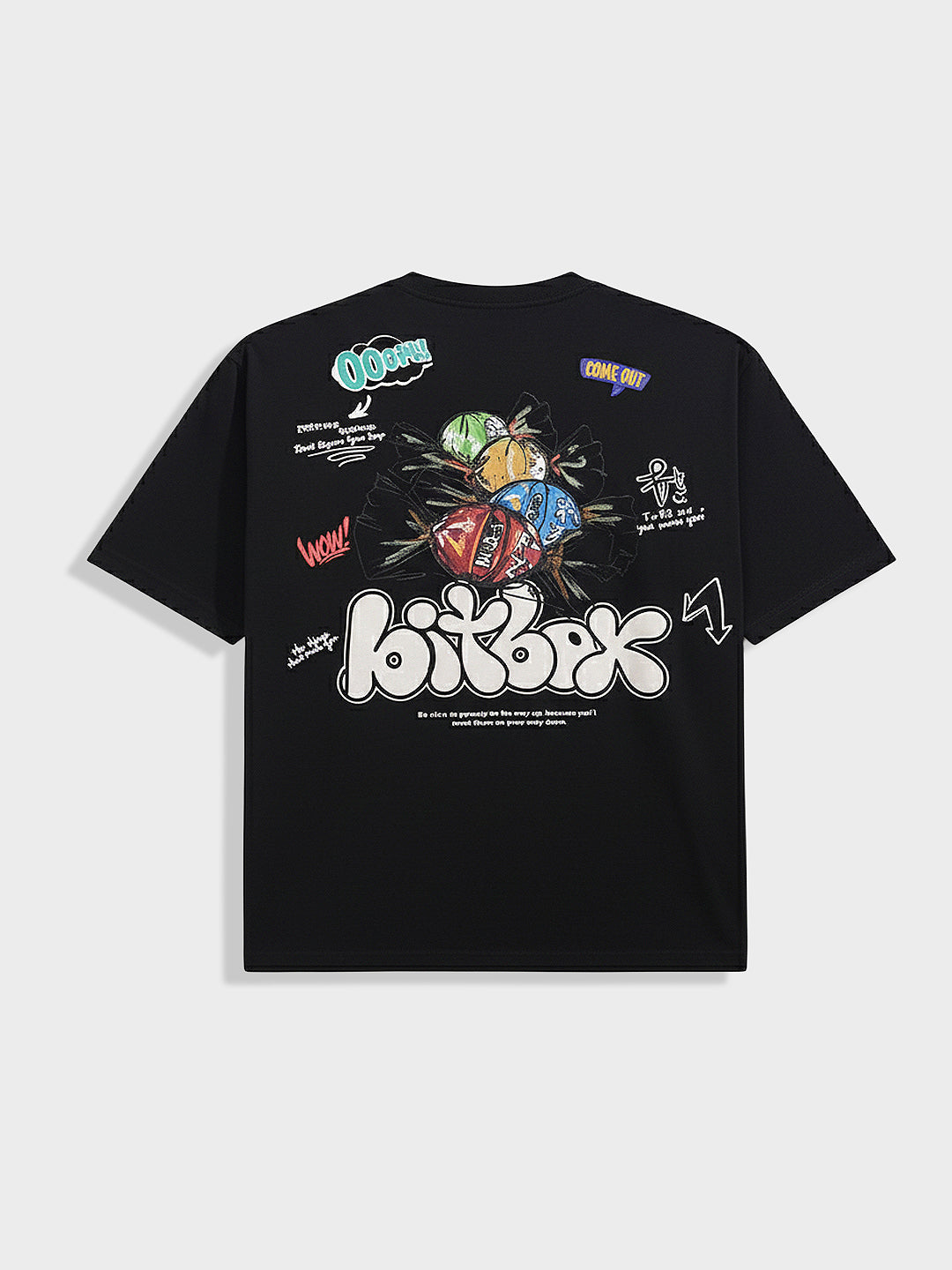 Men's Black Relaxed Fit Embroided 240 GSM Casual T-Shirt