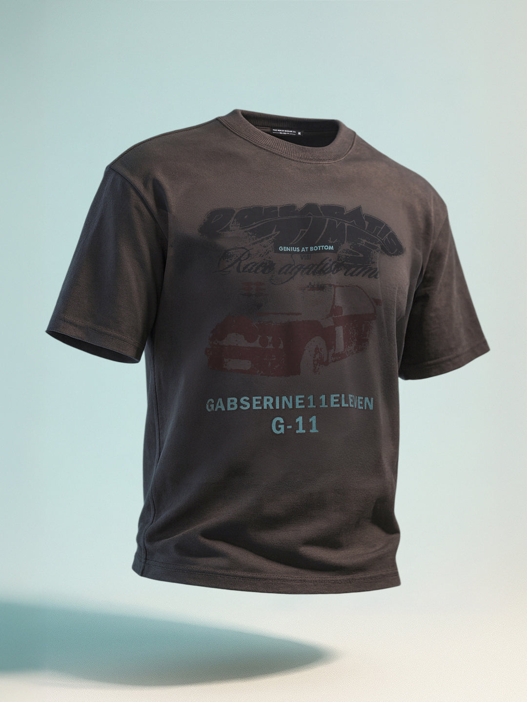 Men's Grey Relaxed Fit Graphic Printed 240 GSM Casual T-Shirt