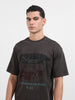 Men's Grey Relaxed Fit Graphic Printed 240 GSM Casual T-Shirt