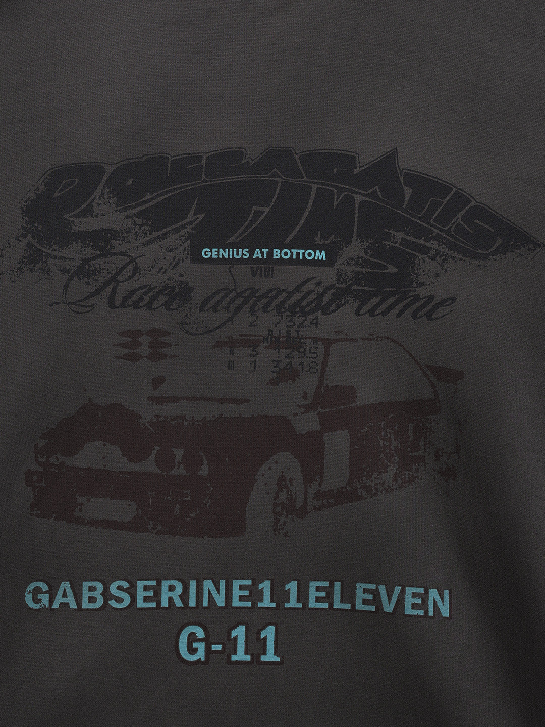 Men's Grey Relaxed Fit Graphic Printed 240 GSM Casual T-Shirt