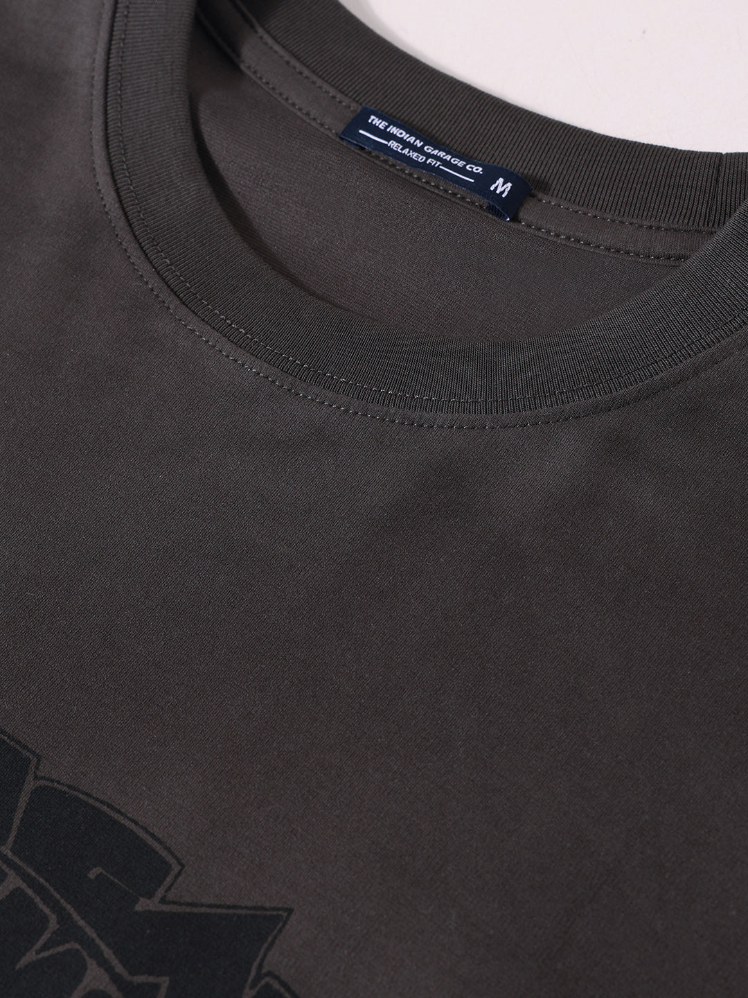 Men's Grey Relaxed Fit Graphic Printed 240 GSM Casual T-Shirt