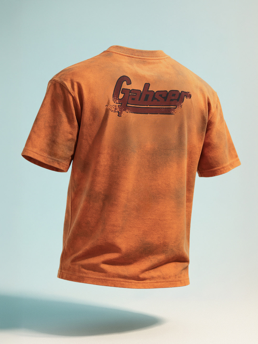 Men's Orange Relaxed Fit Graphic Printed 240 GSM Casual T-Shirt