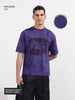 Men's Purple Relaxed Fit Graphic Printed 240 GSM Casual T-Shirt