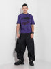 Men's Purple Relaxed Fit Graphic Printed 240 GSM Casual T-Shirt