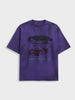 Men's Purple Relaxed Fit Graphic Printed 240 GSM Casual T-Shirt