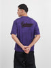 Men's Purple Relaxed Fit Graphic Printed 240 GSM Casual T-Shirt