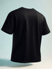 Men's Black Relaxed Fit Graphic Printed 240 GSM Casual T-Shirt