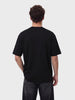Men's Black Relaxed Fit Graphic Printed 240 GSM Casual T-Shirt