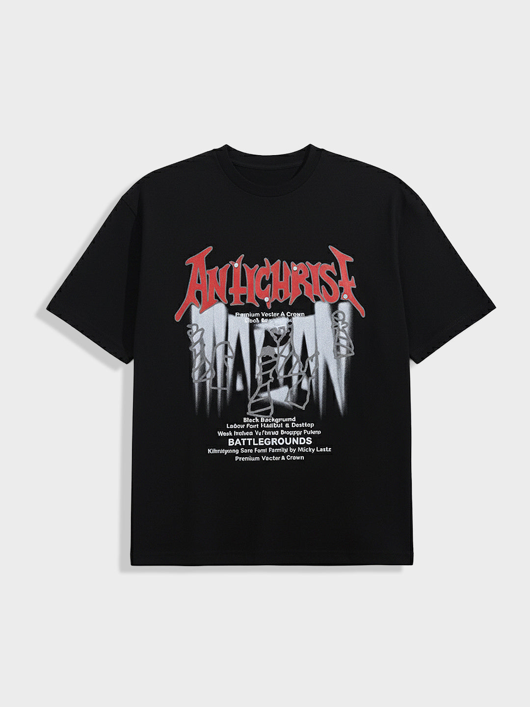 Men's Black Relaxed Fit Graphic Printed 240 GSM Casual T-Shirt