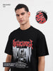 Men's Black Relaxed Fit Graphic Printed 240 GSM Casual T-Shirt