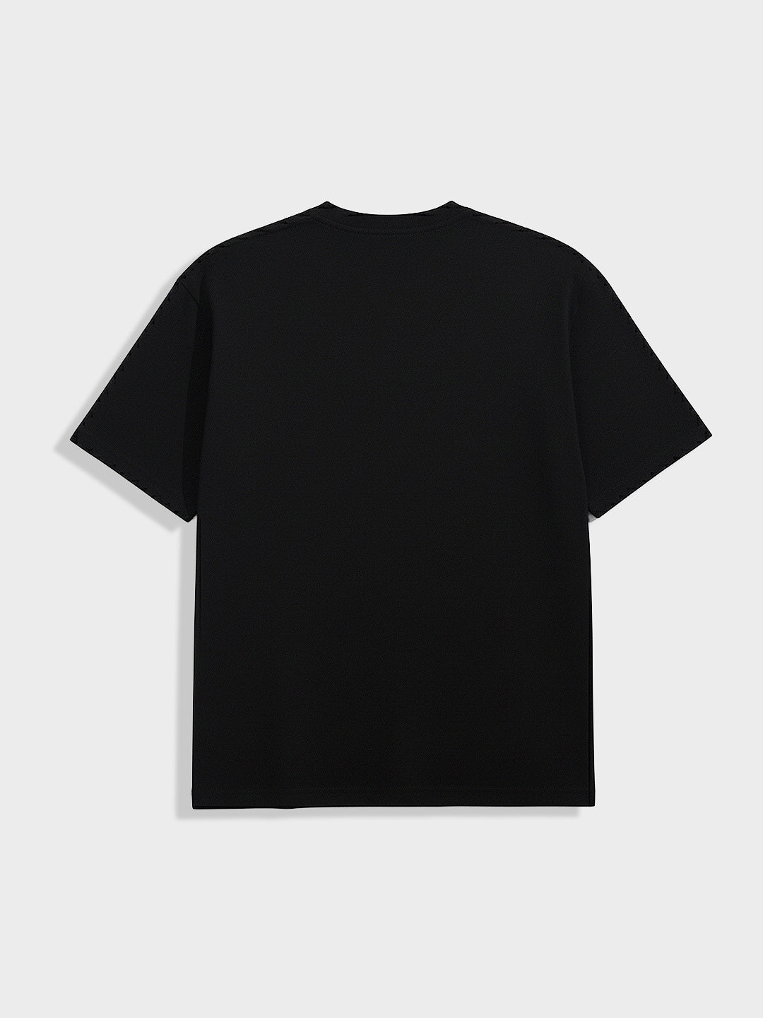 Men's Black Relaxed Fit Graphic Printed 240 GSM Casual T-Shirt