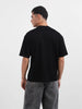 Men's Black Relaxed Fit Graphic Printed 240 GSM Casual T-Shirt