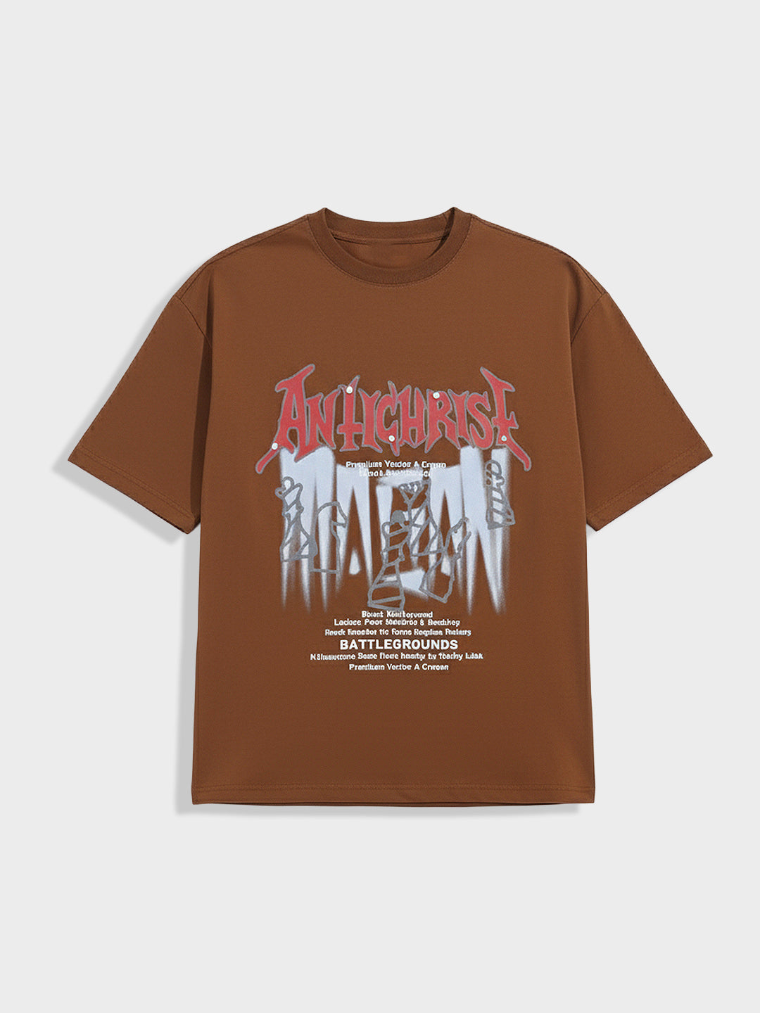 Men's Brown Relaxed Fit Graphic Printed 240 GSM Casual T-Shirt