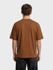 Men's Brown Relaxed Fit Graphic Printed 240 GSM Casual T-Shirt