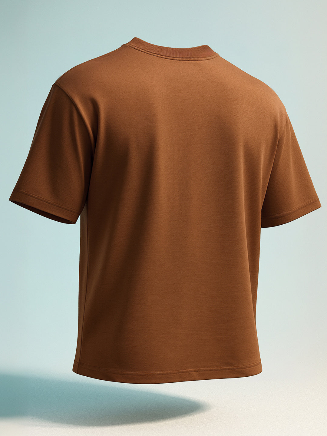 Men's Brown Relaxed Fit Graphic Printed 240 GSM Casual T-Shirt