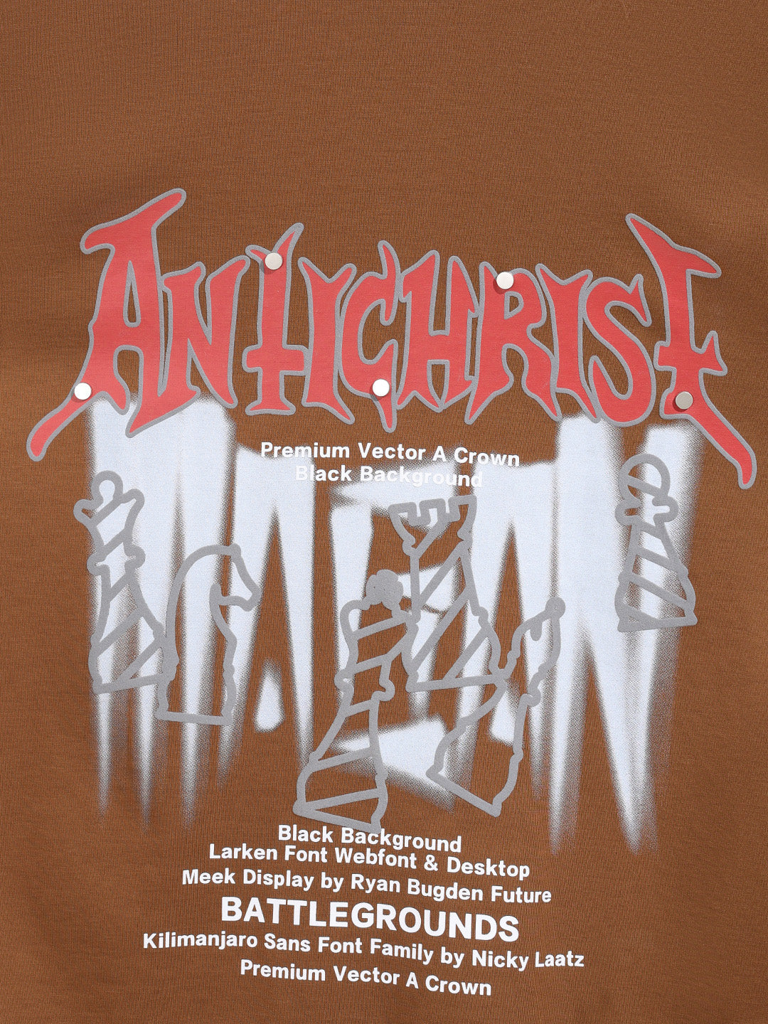 Men's Brown Relaxed Fit Graphic Printed 240 GSM Casual T-Shirt