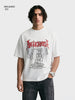 Men's White Relaxed Fit Graphic Printed 240 GSM Casual T-Shirt