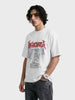 Men's White Relaxed Fit Graphic Printed 240 GSM Casual T-Shirt