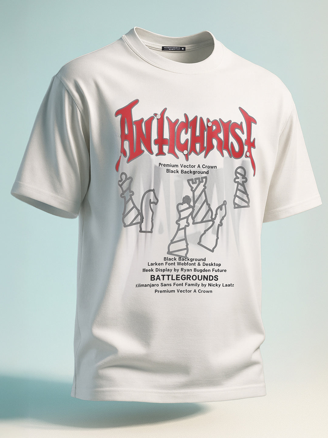 Men's White Relaxed Fit Graphic Printed 240 GSM Casual T-Shirt