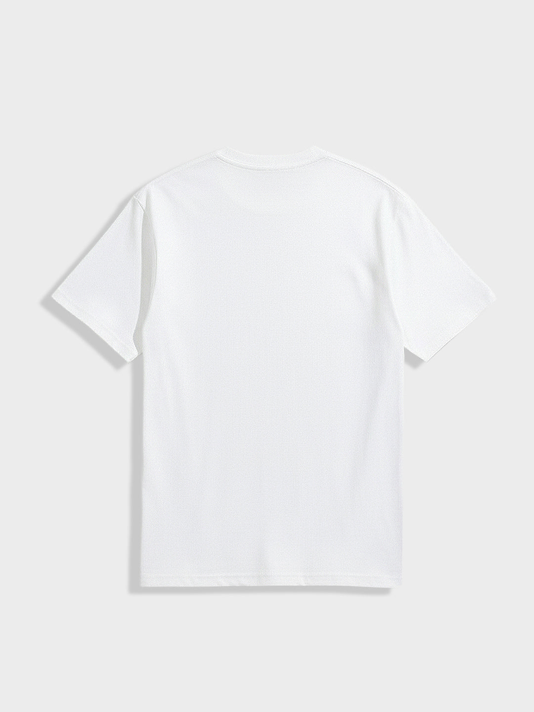Men's White Relaxed Fit Graphic Printed 240 GSM Casual T-Shirt