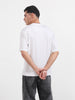 Men's White Relaxed Fit Graphic Printed 240 GSM Casual T-Shirt