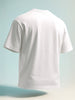Men's White Relaxed Fit Graphic Printed 240 GSM Casual T-Shirt