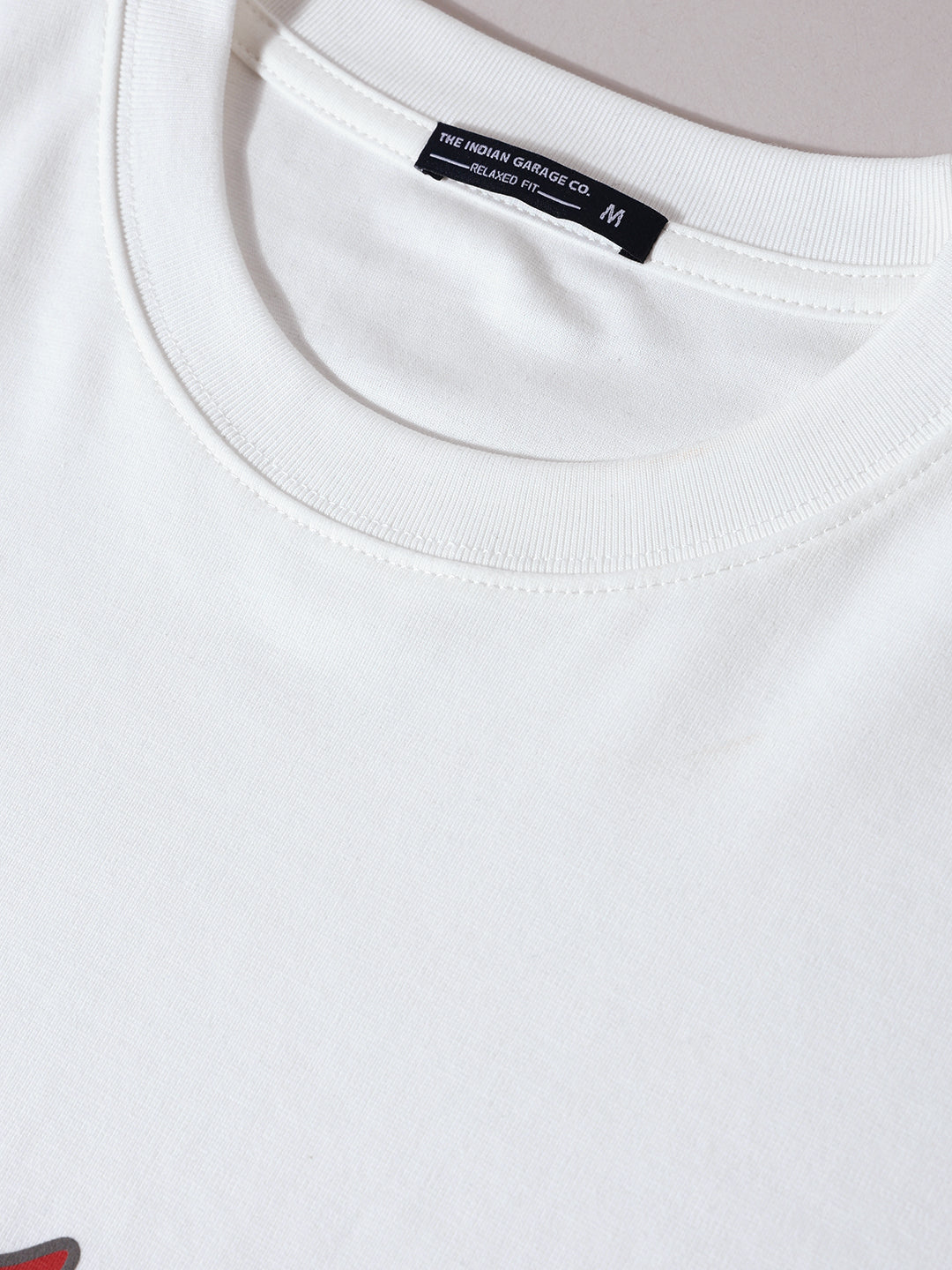 Men's White Relaxed Fit Graphic Printed 240 GSM Casual T-Shirt