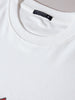 Men's White Relaxed Fit Graphic Printed 240 GSM Casual T-Shirt