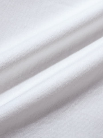 Men's White Relaxed Fit Graphic Printed 240 GSM Casual T-Shirt