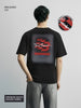 Men's Black Relaxed Fit Embroided 240 GSM Casual T-Shirt
