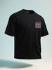 Men's Black Relaxed Fit Embroided 240 GSM Casual T-Shirt